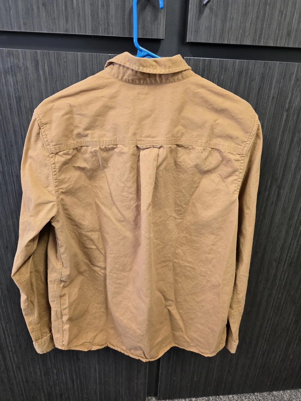 True Religion Men's Button Front Shirt Medium Tan Brown Long Sleeve